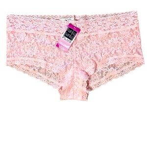 Hanky Panky Plus size 2X lace boyshort lingerie BLIS (Bliss pink) NEW with tags